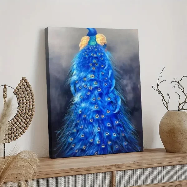 Peacock Oil Pastel Artwork  Canvas Art - Image 5