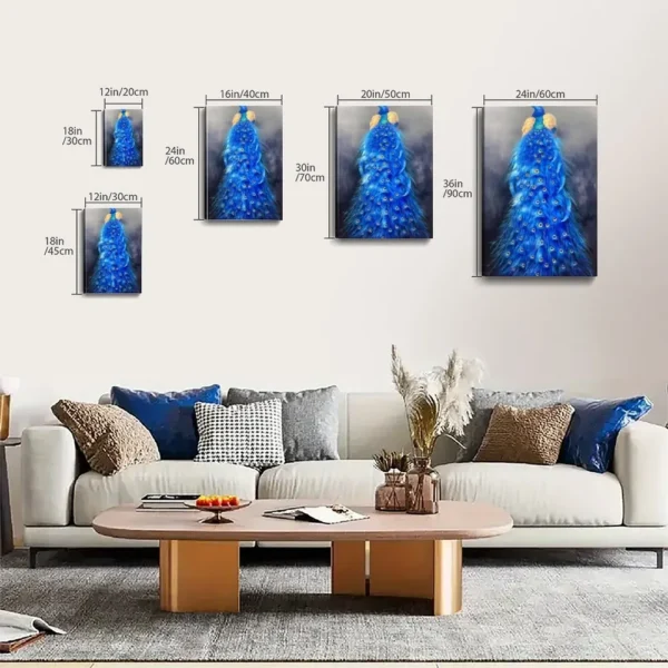 Peacock Oil Pastel Artwork  Canvas Art - Image 8