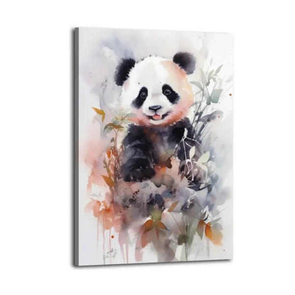 Panda Colored Canvas Canvas Art