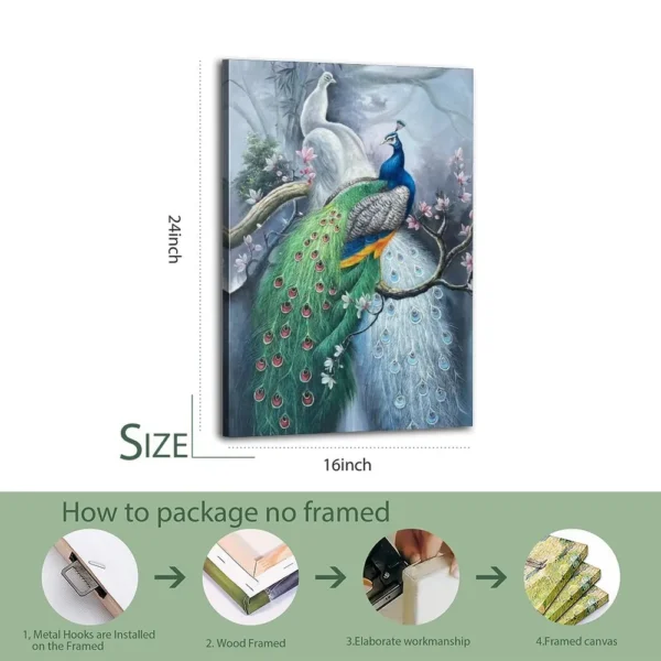 Peacock Canvas Art Famous Oil Paintings - Image 5