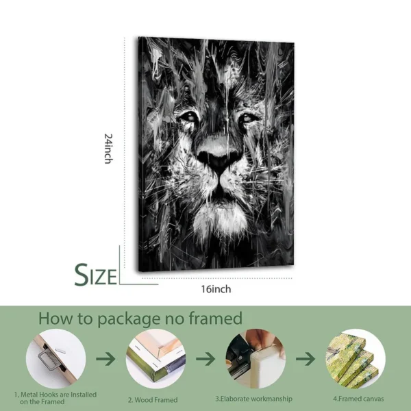 Lion Canvas Poster Canvas Art - Image 7