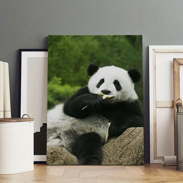 Panda Oil Pastel Artwork  Canvas Art - Image 4