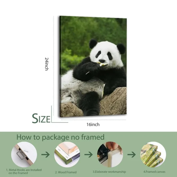 Panda Oil Pastel Artwork  Canvas Art - Image 7