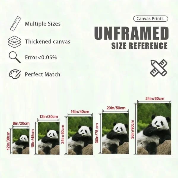 Panda Oil Pastel Artwork  Canvas Art - Image 8