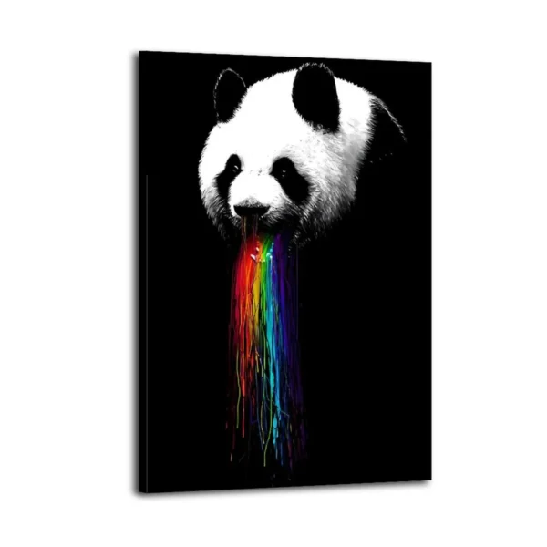 Panda Canvas Art Oil Pastels Drawing
