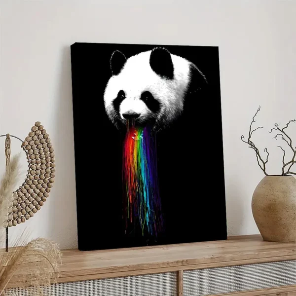 Panda  Canvas Art Oil Pastels Drawing - Image 4