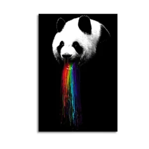 Panda  Canvas Art Oil Pastels Drawing