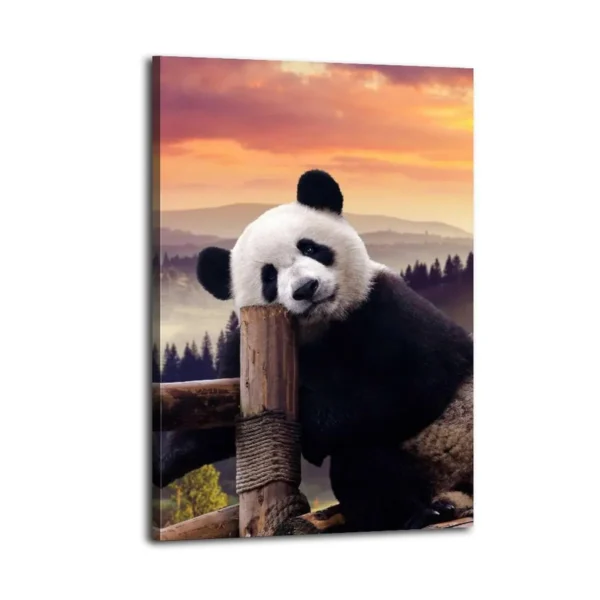 Cute Panda Decoration Poster, Oil Painting, Mural Painting