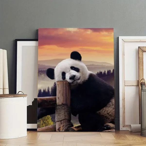 Cute Panda Decoration Poster, Oil Painting, Mural Painting - Image 4