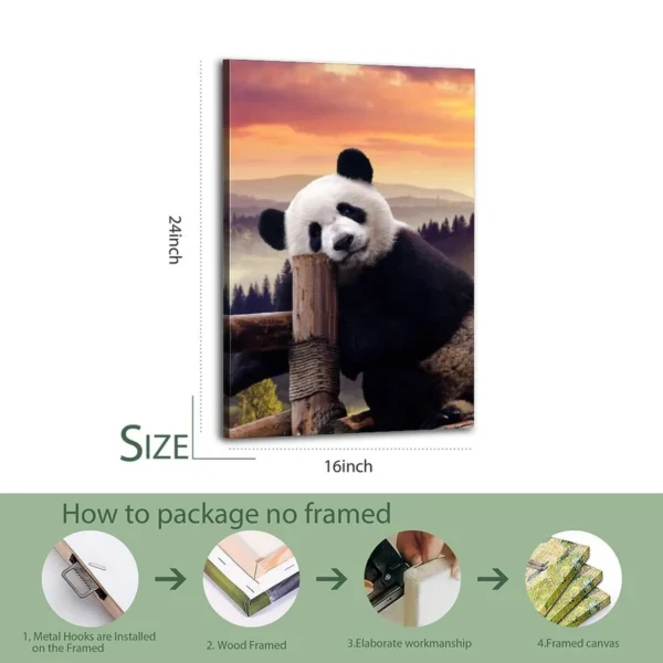 Cute Panda Decoration Poster, Oil Painting, Mural Painting - Image 7