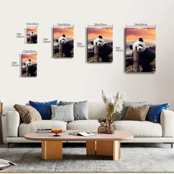 Cute Panda Decoration Poster, Oil Painting, Mural Painting - Image 6
