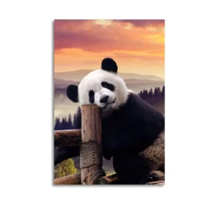 Cute Panda Decoration Poster, Oil Painting, Mural Painting