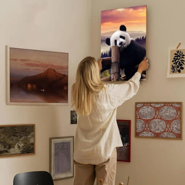 Cute Panda Decoration Poster, Oil Painting, Mural Painting - Image 5