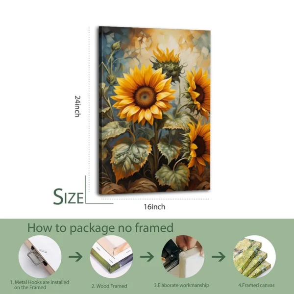 Sunflower Art Painting And   Canvas Art - Image 7