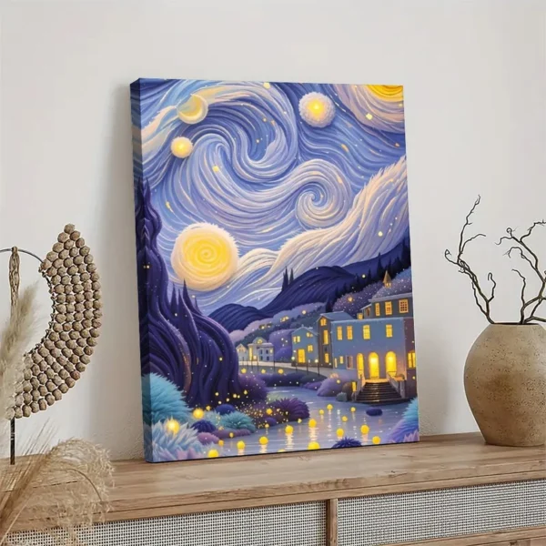 Van Gogh (Starry Night) Canvas Art - Image 3