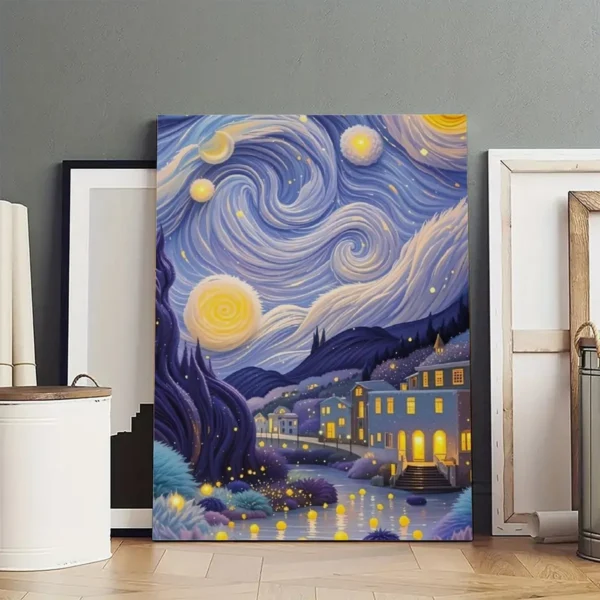 Van Gogh (Starry Night) Canvas Art - Image 4