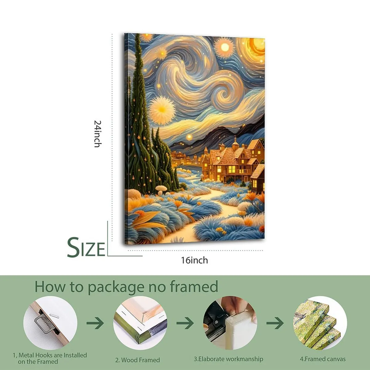 Van Gogh Framed Posters Canvas Art 7 Van Gogh Framed Posters Canvas Art - Image 7