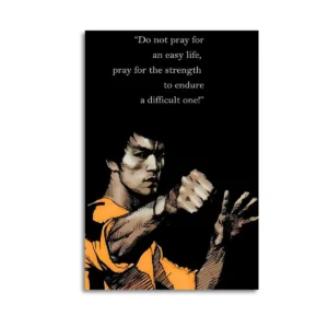 Bruce Lee Canvas Art oil pastels drawing