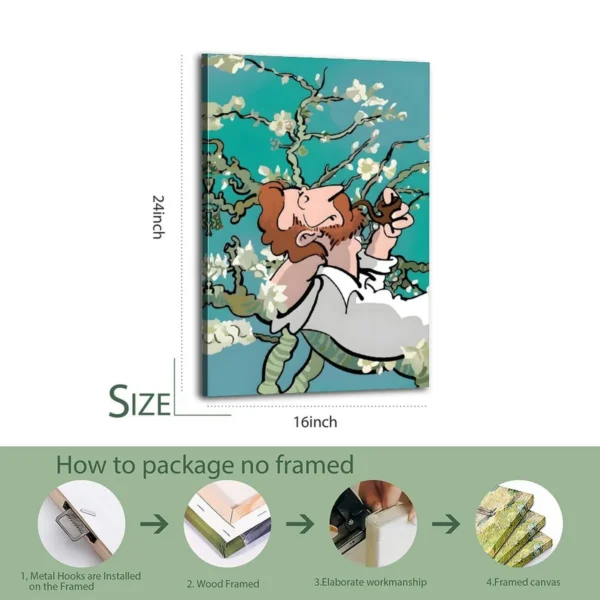 Abstract Apricot Blossom Portrait Poster Of Van Gogh's Famous Painting - Image 5