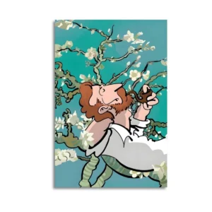 Abstract Apricot Blossom Portrait Poster Of Van Gogh's Famous Painting