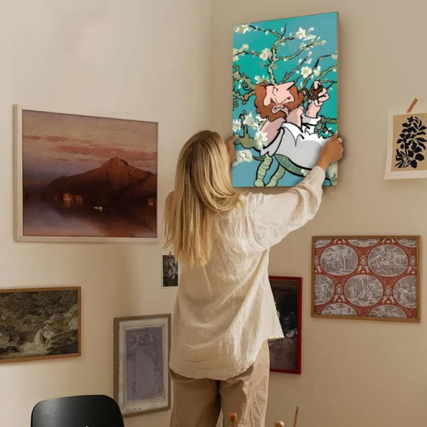Abstract Apricot Blossom Portrait Poster Of Van Gogh's Famous Painting - Image 7