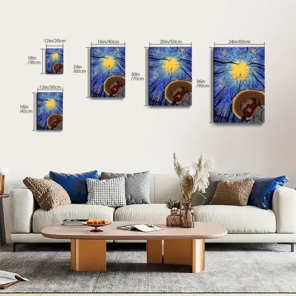Aesthetic Poster of Van Gogh's Famous Painting Deep Forest Starry Sky Portrait - Image 6