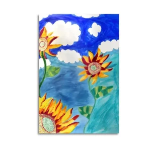 Van Gogh's Famous Painting Flowers Sunflowers Aesthetic Room Poster