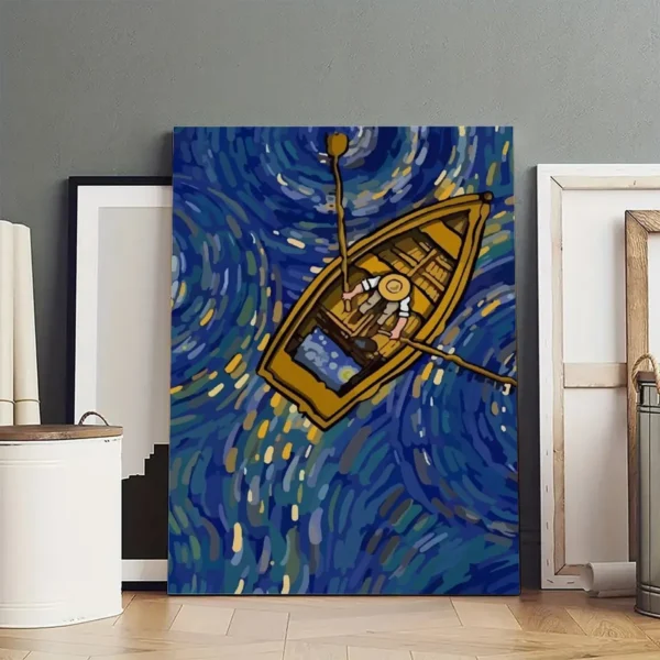 Van Gogh Famous Painting Portrait Wooden Boat Aesthetic Poster - Image 3