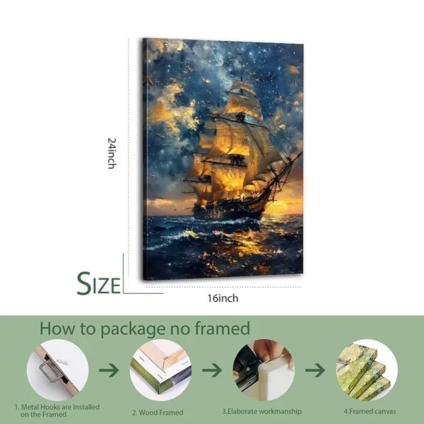 Van Gogh Famous Painting Sea Sailboat Landscape Art Poster - Image 5