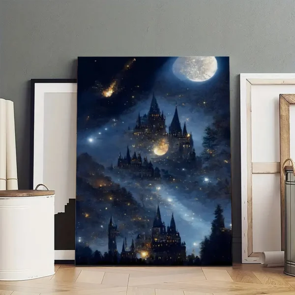 Aesthetic Poster of Van Gogh's Famous Painting Starry Castle - Image 4