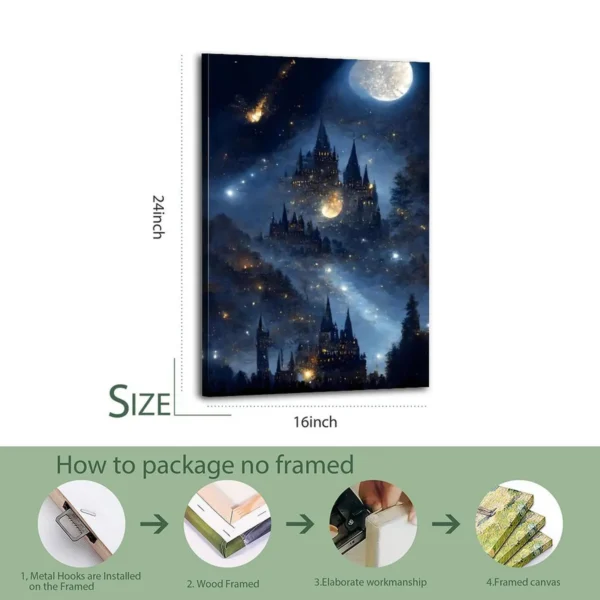Aesthetic Poster of Van Gogh's Famous Painting Starry Castle - Image 5