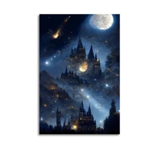 Aesthetic Poster of Van Gogh's Famous Painting Starry Castle